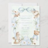 A Little Gentleman Blue Boy Bear Baby  招待状 (正面)