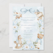 A Little Gentleman Blue Boy Bear Baby  招待状 (正面)
