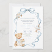 A Little Gentleman Blue Boy Bear Baby  招待状 (正面)