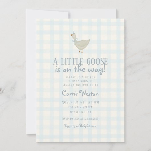 A Little Goose Boy Baby Shower Invitation 招待状 (正面)
