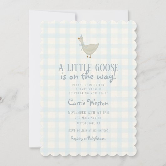 A Little Goose Boy Baby Shower Invitation 招待状 (正面)