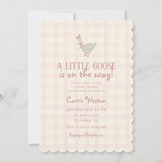 A Little Goose Girl Baby Shower Invitation 招待状 (正面)