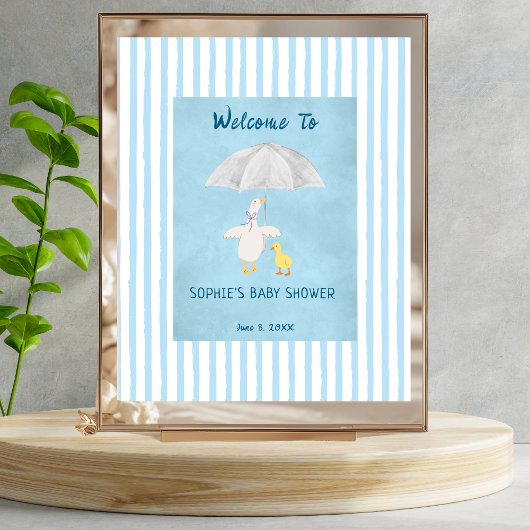 A Little Goose Is On The Way Baby Shower Welcome ポスター