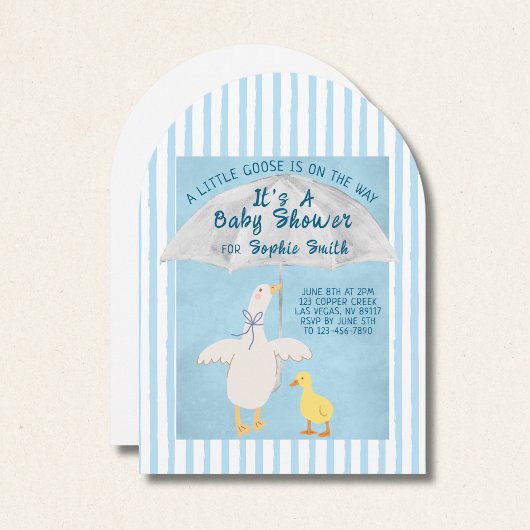 A Little Goose Is On The Way It's A Baby Shower  招待状