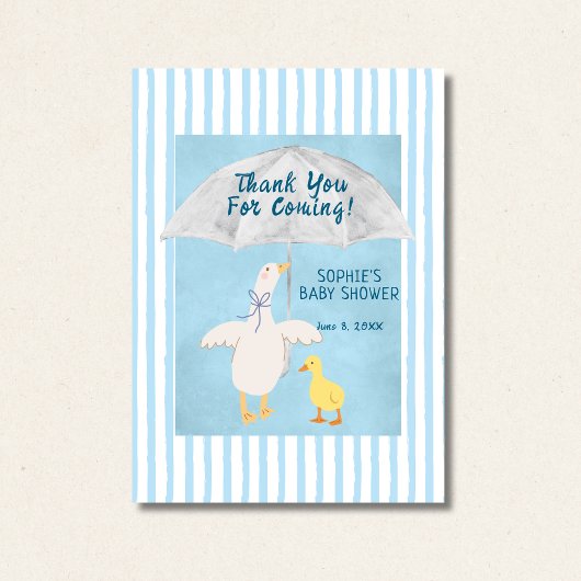 A Little Goose Is On The Way Storybook Baby Shower サンキューカード