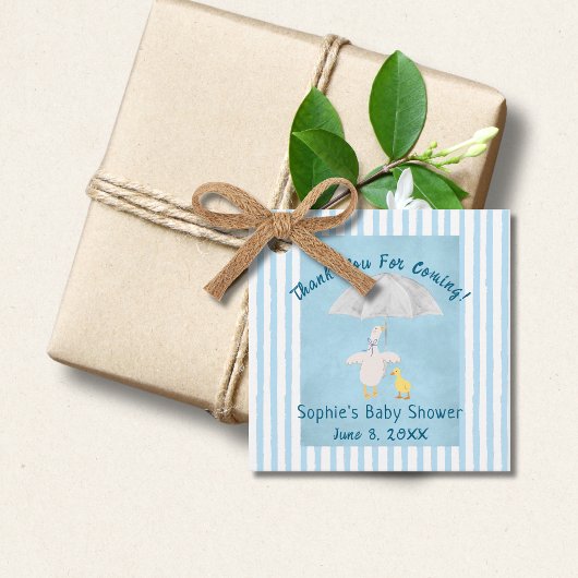 A Little Goose Is On The Way Storybook Baby Shower フェイバータグ
