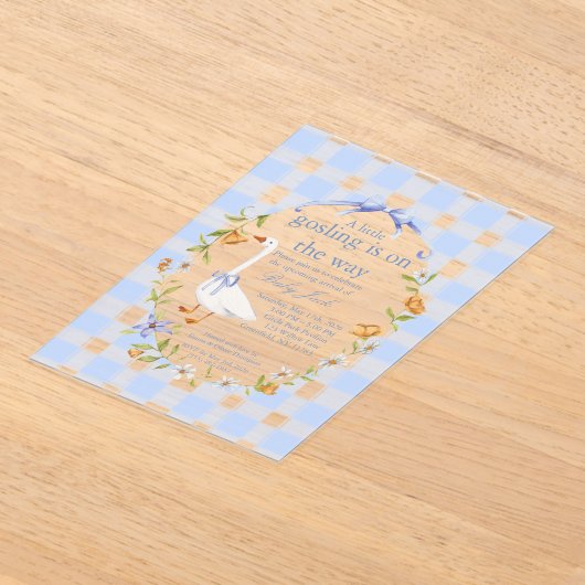 A little gosling blue アクリル招待状 (レイダウン)