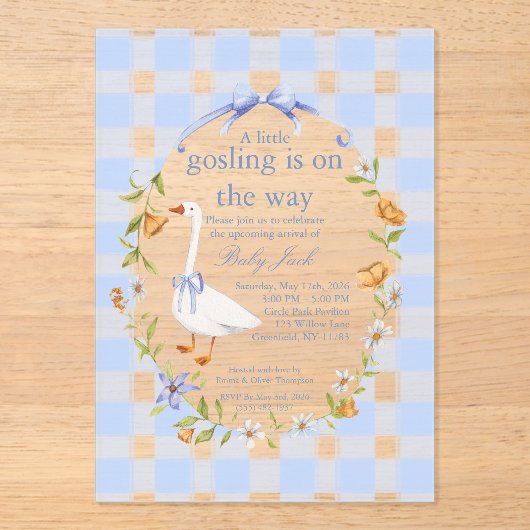 A little gosling blue アクリル招待状 (正面)