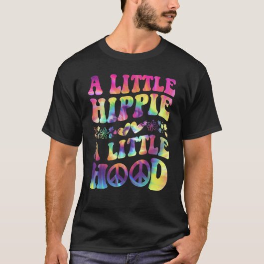 A Little Hippie A Little Hood Tie Dye Peace Tシャツ (正面)