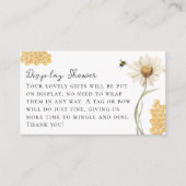A Little Honey Bee Display No Wrap Baby Shower エンクロージャーカード (正面)
