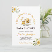 A Little Honey Bee Gender Neutral Baby Shower 招待状 (スタンド正面)