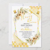 A Little Honey Bee is on the Way Baby Shower 招待状 (正面)