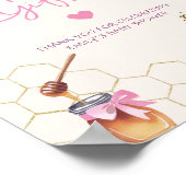 A Little Honey Bee Pink Floral Baby Shower Gifts ポスター (角)