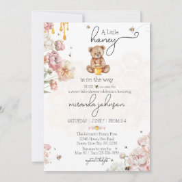 A Little Honey is on the way Baby Shower招待状 招待状