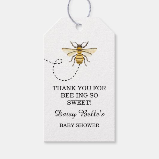 A little Honey Is On The Way Baby Shower ギフトタグ (正面)