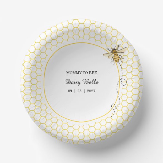 A little Honey Is On The Way Baby Shower ペーパーボウル (正面)