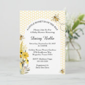 A little Honey Is On The Way Baby Shower 招待状 (スタンド正面)
