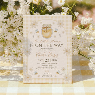 A Little Honey is on the Way Baby Shower Invitatio 招待状