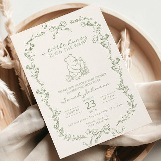 A Little Honey Is On The Way Baby Shower Invite 招待状