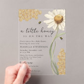 A Little Honey Is On The Way Bee Baby Shower Theme アクリル招待状 (インサイチュ (ポータブル))