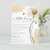 A Little Honey Is On The Way Bee Baby Shower Theme 招待状 (スタンド正面)