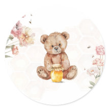 A Little Honey is on the Way Round Stickers