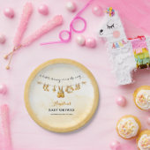 A little Honey On The Way Clothesline Baby Shower ペーパープレート (パーティー)