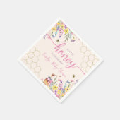 A Little Honey on the Way Pink Bee Baby Shower スタンダードカクテルナプキン (角)