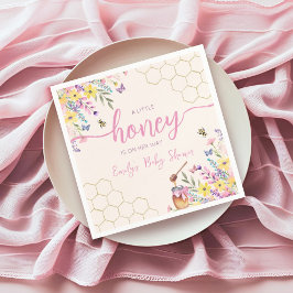 A Little Honey on the Way Pink Bee Baby Shower スタンダードカクテルナプキン