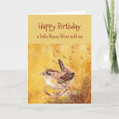 A Little House Wren Personality Birthday Fun Bird カード (正面)