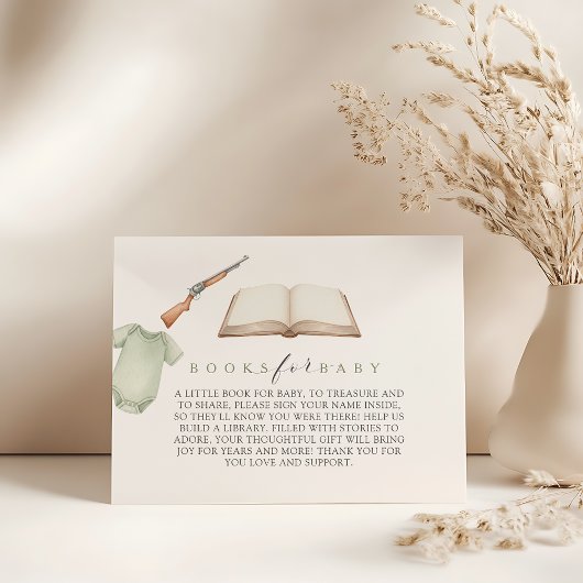 A little hunter is on the way baby shower. エンクロージャーカード