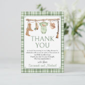 A Little Hunter Is On The Way Baby Shower サンキューカード (スタンド正面)