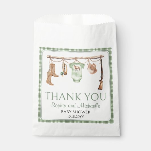 A Little Hunter Is On The Way  Baby Shower フェイバーバッグ (正面)