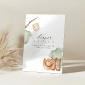 A little hunter is on the way baby shower diaper 台座サイン