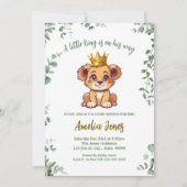 A Little King is on huring Baby Shower 招待状 (正面)
