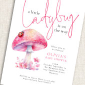 A Little Lady Bug Toadstool Baby Shower 招待状