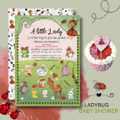A Little Lady is on Her Way Ladybug Garden 招待状