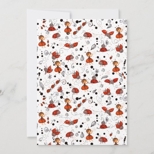 A Little Lady is on Her Way Ladybug Garden 招待状 (裏面)