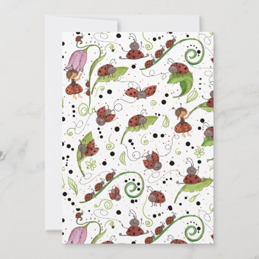 A Little Lady is on Her Way Polka Dot Invitation 招待状 (裏面)