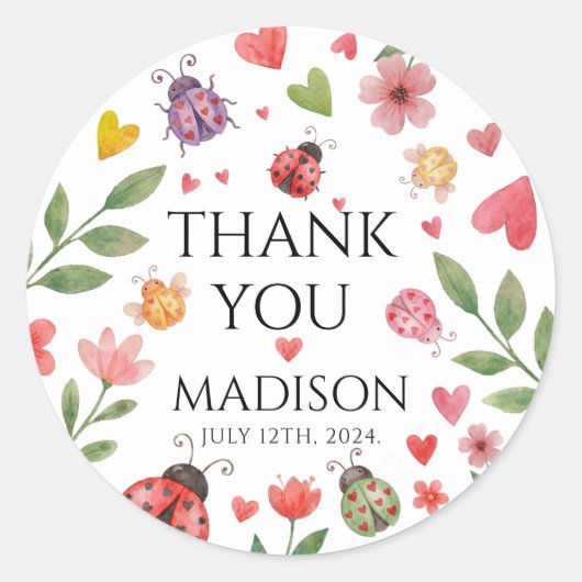 A Little Love Bug Baby Shower  ラウンドシール (正面)