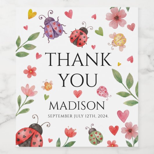 A Little Love Bug Baby Shower  ワインラベル (シングルラベル)