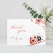 A Little Love Bug Is On The Way Baby Shower サンキューカード (スタンド正面)