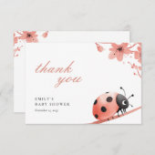 A Little Love Bug Is On The Way Baby Shower サンキューカード (正面/裏面)