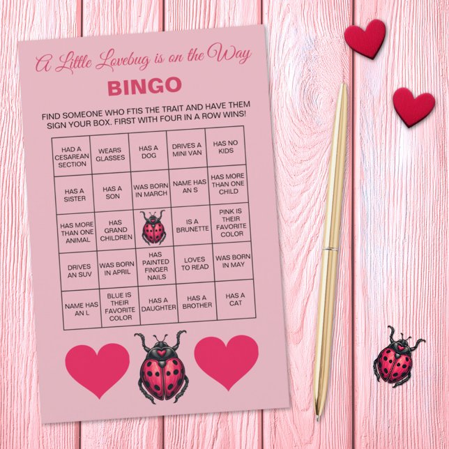 A Little Love Bug Is On The Way Baby Shower Bingo  (クリエイターアップロード済み)