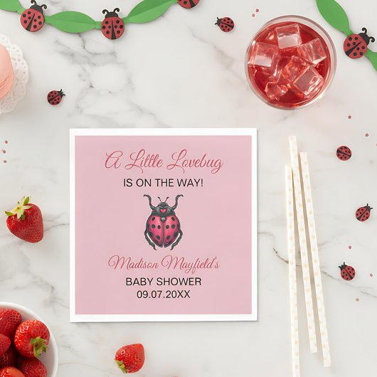 A Little Love Bug Is On The Way Ladybug スタンダードランチョンナプキン