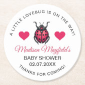 A Little Love Bug Is On The Way Ladybug ラウンドペーパーコースター (正面)