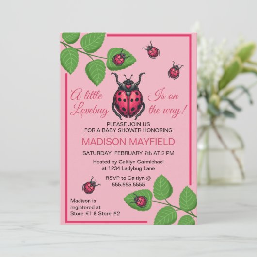 A Little Love Bug Is On The Way Ladybug 招待状 (スタンド正面)