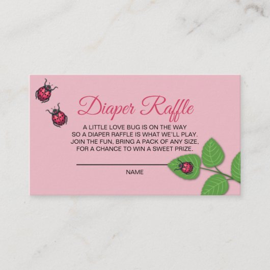 A Little Love Bug Ladybug Diaper Raffle エンクロージャーカード (正面)