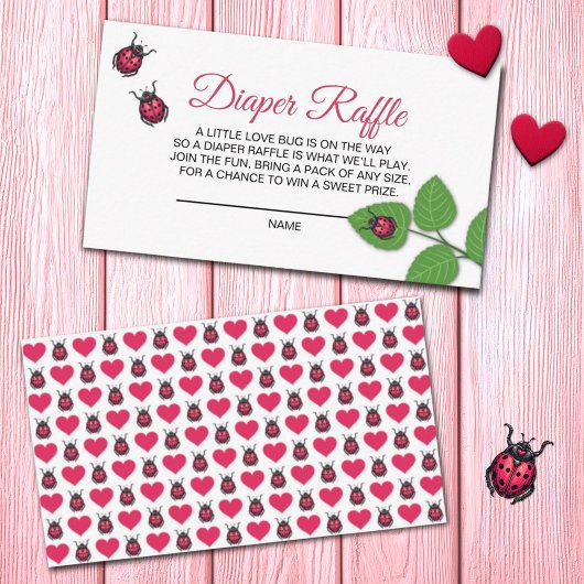 A Little Love Bug Ladybug Diaper Raffle エンクロージャーカード