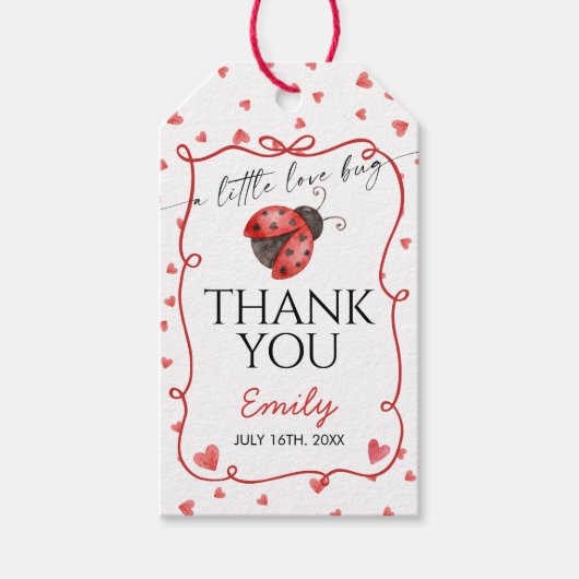 A Little Love Bug Thank You ギフトタグ (正面)